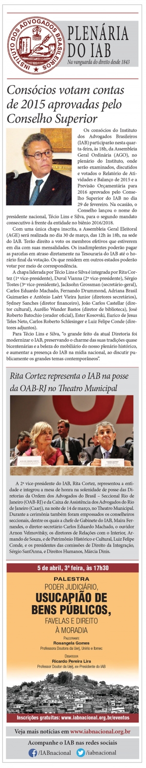 Consócios votam contas de 2015 aprovadas pelo Conselho Superior