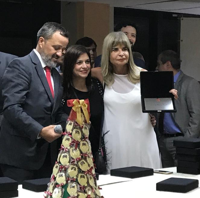 Da esq. para a dir., Paulo Rubens Máximo Filho, Débora Martins e Rita Cortez